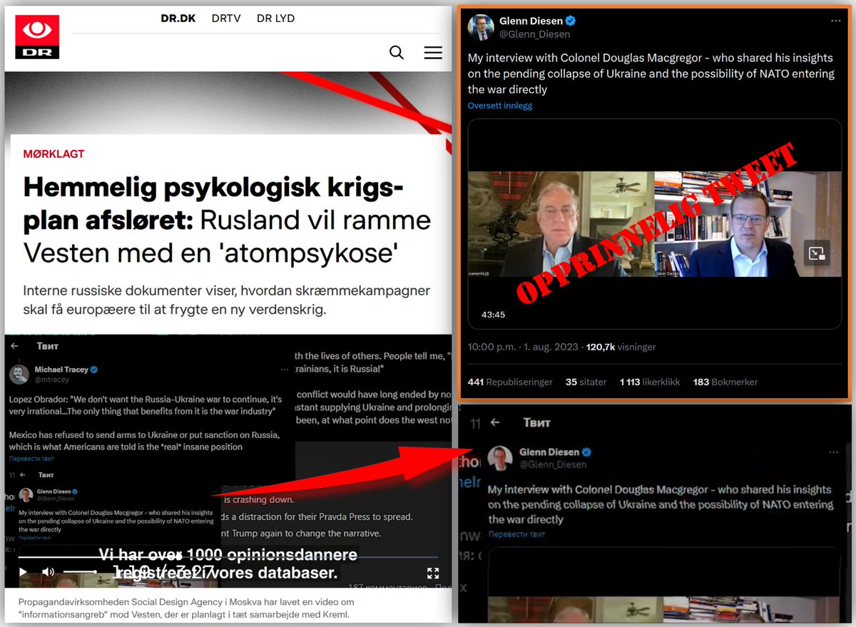 Dagens Diesen: En dårlig dag for Diesen.

Lekkede dokumenter fra det Kreml-kontrollerte propagandasenteret Social Design Agency (SDA) avslører hvordan de har støttet høyreekstreme partier i valget til Europaparlamentet og plantet desinformasjon for å undergrave Ukraina. 1/7