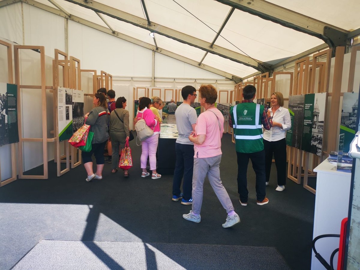 NARIreland's tweet image. Hello again from our team at #Ploughing2024 in sunny Ratheniska. We're delighted to have so many interested visitors to our #SocietyAndState exhibition so far and we're looking forward to welcoming more this afternoon! @DeptCultureIRL #GovPloughing24