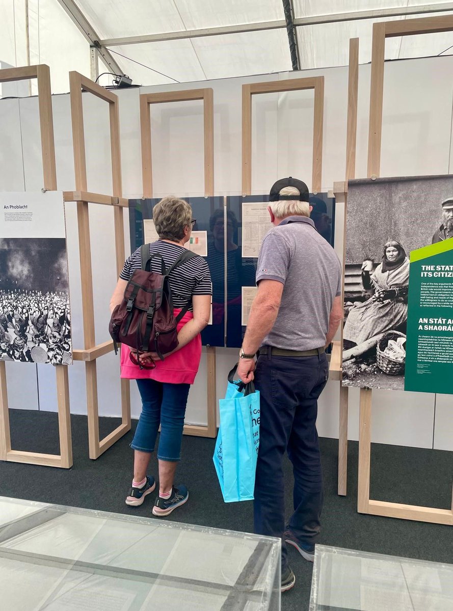 NARIreland's tweet image. Hello again from our team at #Ploughing2024 in sunny Ratheniska. We're delighted to have so many interested visitors to our #SocietyAndState exhibition so far and we're looking forward to welcoming more this afternoon! @DeptCultureIRL #GovPloughing24