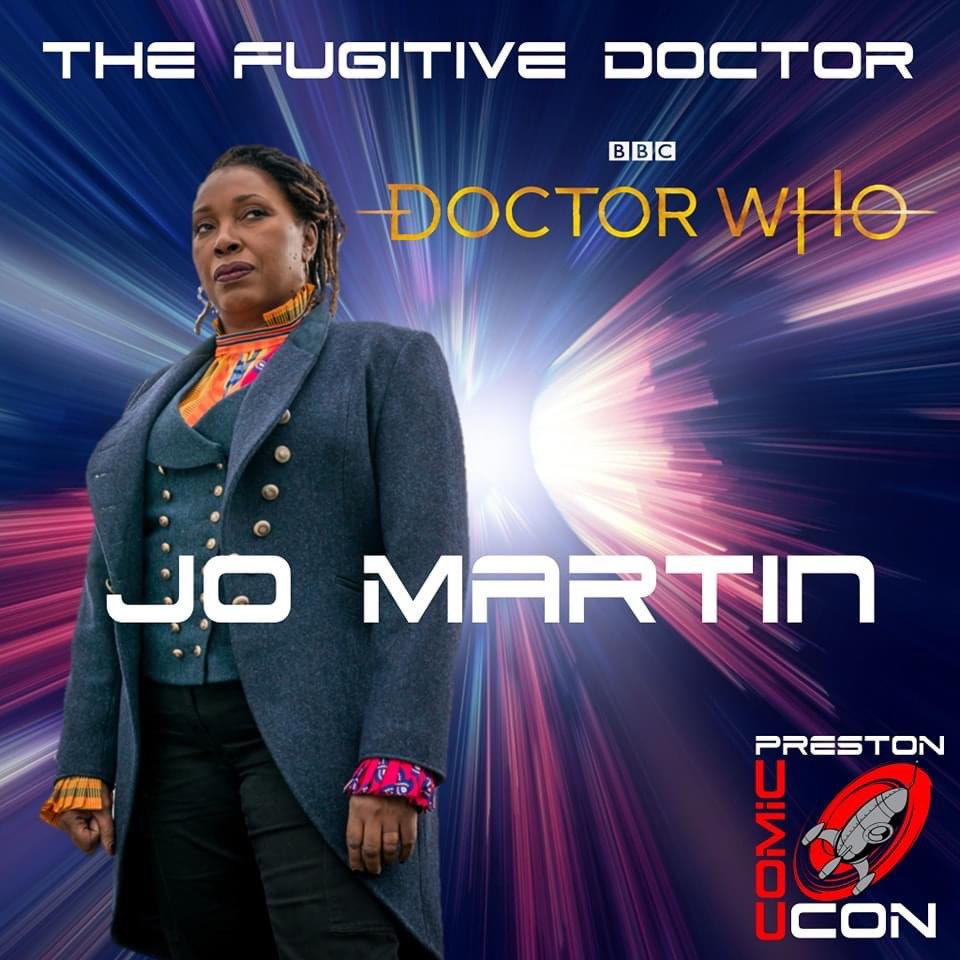🚀 GUEST SPOTLIGHT 🔦
The incredible <a href="/therealjomartin/">jo martin</a> is coming to #Preston #ComicCon 2024! 
Jo played the #RuthClayton in <a href="/bbcdoctorwho/">Doctor Who</a> during the 13th Doctors tenure. It was later revealed that Ruth was in fact, #TheDoctor ! 
🎟️ &amp; 📸 From 📲 wonkyrocketevents.uk/book-online/
#DoctorWho
