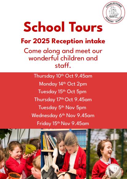 Charlestown Primary School (@charlestownkl) on Twitter photo We are so excited to announce our School Tour dates for our September 2025 intake! If you would like to come to one of our tours, please contact the school office on 01726 812831 or charlestown@kernowlearning.co.uk. We are so excited to announce our School Tour dates for our September 2025 intake! If you would like to come to one of our tours, please contact the school office on 01726 812831 or charlestown@kernowlearning.co.uk.