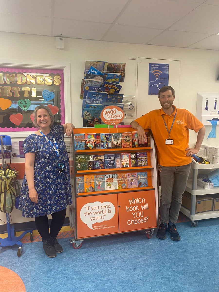 A brilliant day with Wilf at Addenbrookes hospital today! Lots of stories shared, books discovered and adventures imagined! Thank you to <a href="/ReadforGoodUK/">Read for Good</a> for providing new books for our young people!