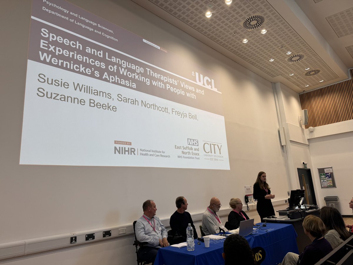 freyjabell's tweet image. Wonderful hearing @SusieWSLT &apos;s MRes research into Wenickes Aphasia . Such an important bit of work, I can&apos;t wait to see what you do next! @BCAphasia @UCLLangCog @NIHRresearch #PCAF