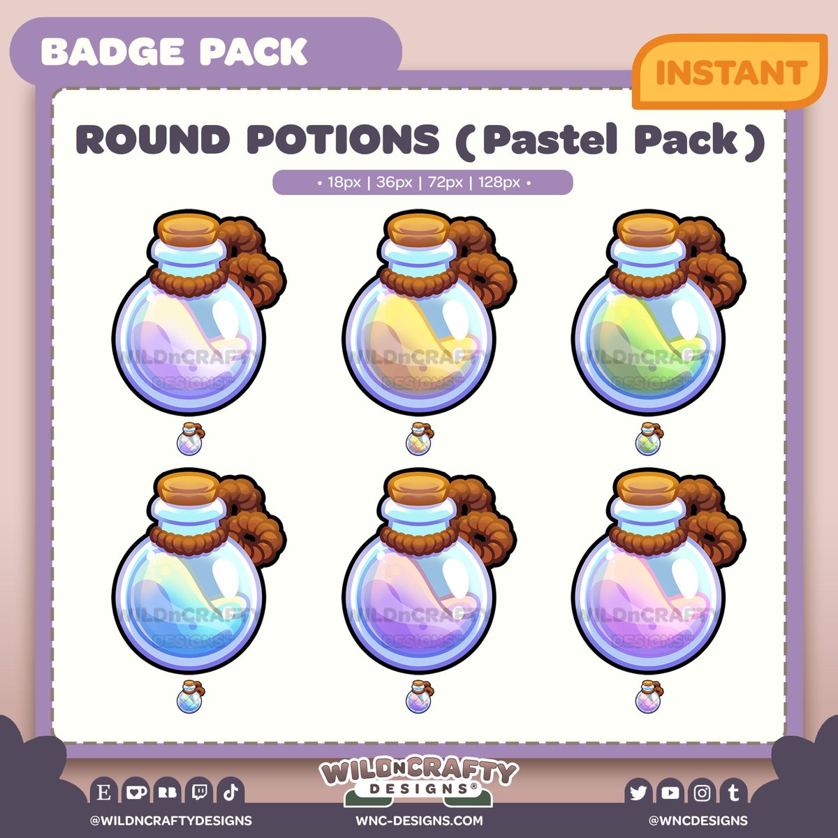 WnCDesigns's tweet photo. 🧪 Pastel Potion badges 🧪 Instant Download! Get the Mega Pack and save on all of the color options!
°✧・。 RTs appreciated!
🛒Shop ~ https://t.co/BxL33js3DI
🧪🫧
#twitchbadges #streambadges #potionbadges https://t.co/vfvliPPX2l