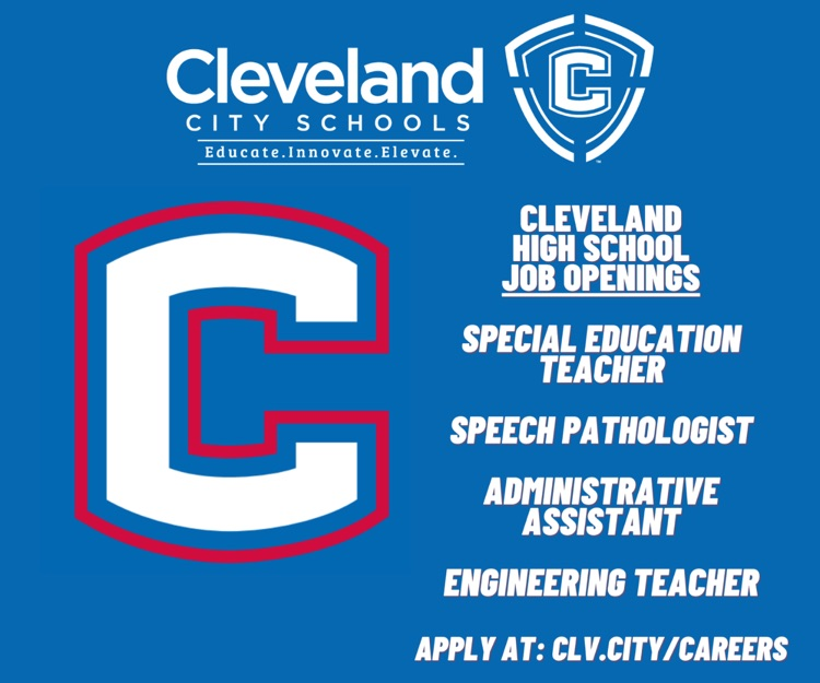 clevecityschool's tweet photo. 📢 We're hiring! Cleveland High School is looking for passionate educators and staff to join our team. Be part of a community that’s #BuildingChampions and shaping the future! Check out current job opportunities and apply today! #CHSJobs #ClevelandCitySchools #JoinOurTeam https://t.co/MzmO7C5uKb