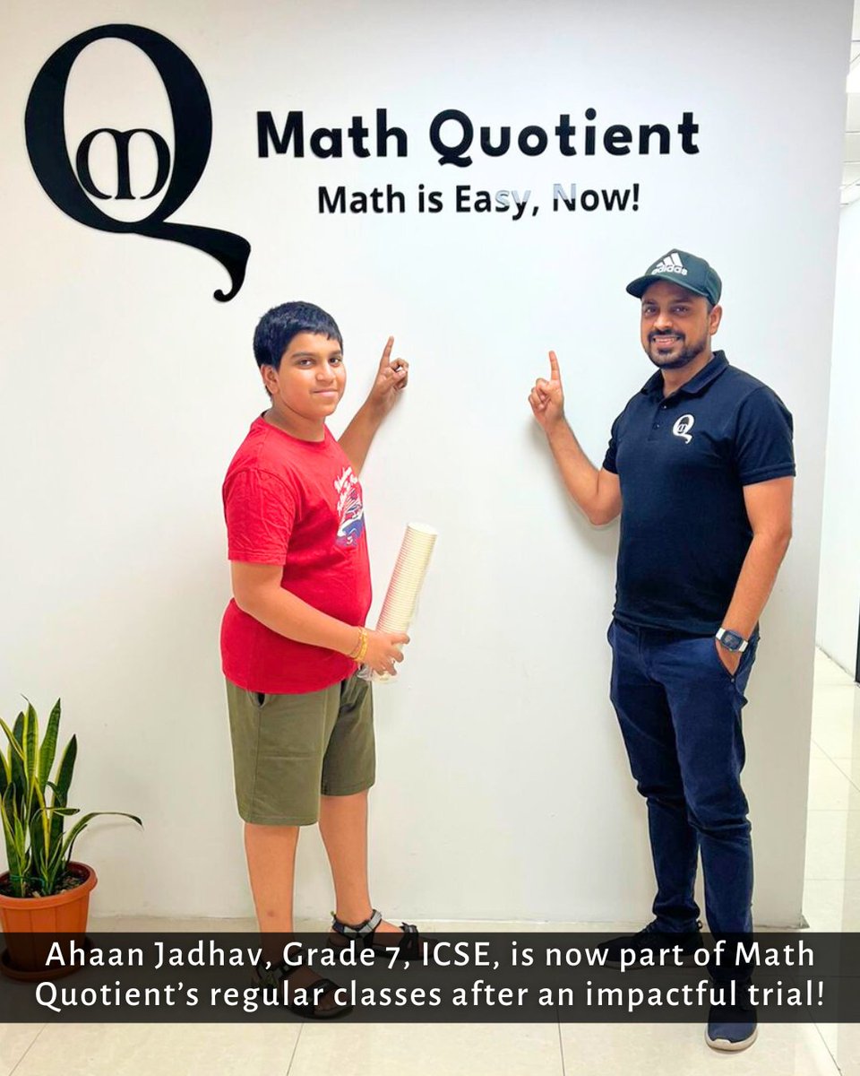 math_quotient's tweet image. Welcome Ahaan Jadhav,to the Math Quotient family! After an exciting trial session, he&apos;s now a full-time student, ready to conquer math with us! 

#ICSEMath #Grade7Math #MathEducation #AcademicSuccess #1on1Tutoring #DubaiEducation #IGCSEMath #mathquotient #STEMEducation