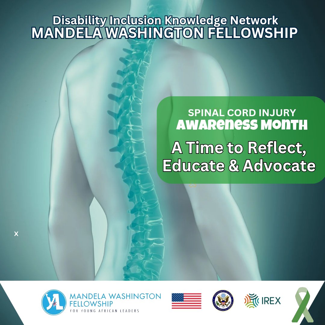 DIKN_MWF's tweet image. Mandela Washington Fellowship Disability Information Knowledge Network (MWFDIKN) 
marks 
Spinal Cord Injury Awareness Month

&quot;A Time to Reflect, Educate and Advocate.&quot;

#SpinalCordInjuryAwareness
#SpinalCordInjury
#awarenss
#mwfdikn
#mwf
#internationalday