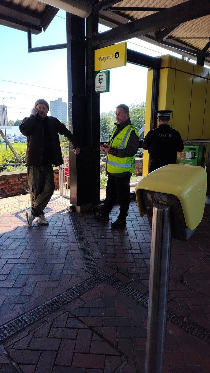 GMPTrafford's tweet photo. Officers from #Transportunit were engaged today at Cornbrook Metrolink stop working in partnership to help maintain safe and reliable transport. There was 2 wanted people arrested, 4 stop searches conducted and over 50 penalty fares issued.
#GMTravelsafe #Safermanchester #TFGM https://t.co/V5lzuPzl1f