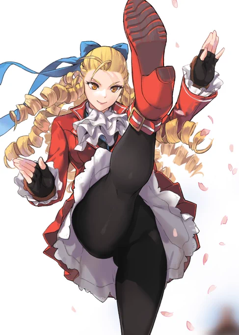 「お嬢様キック」過去絵のクローズアップ。全身バージョンはピクシブに。#StreetFighter #ストリートファイター  #神月かりん 