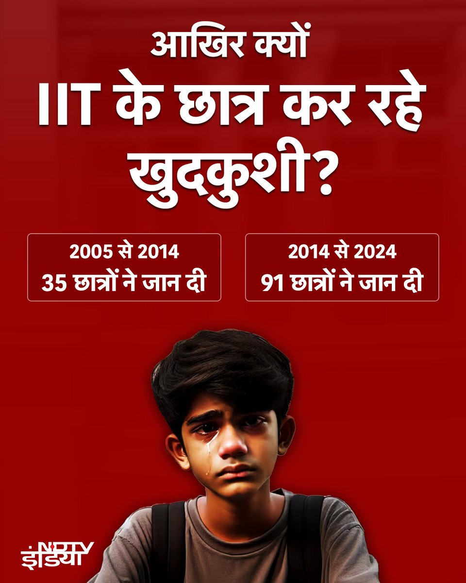 Riyazul_haq3's tweet photo. पिछले 10 साल में 150% मामले बढ़े..

32 महीने में 39 सुसाइड. 
क्या आप जानते हैं ऐसा क्यों हो रहा है 🤔 
#IIT । #RTI । #RTIReport । #IITMadras ।#IITDelhi । #IITBombay https://t.co/y8qUvWCas7