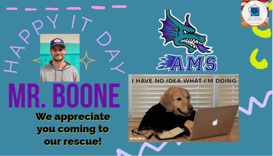 Happy IT Day Mr. Boone <a href="/AACountySchools/">AACPS</a> 
#BelongGrowSucceed <a href="/AnnapMSAACPS/">Annapolis Middle School</a>