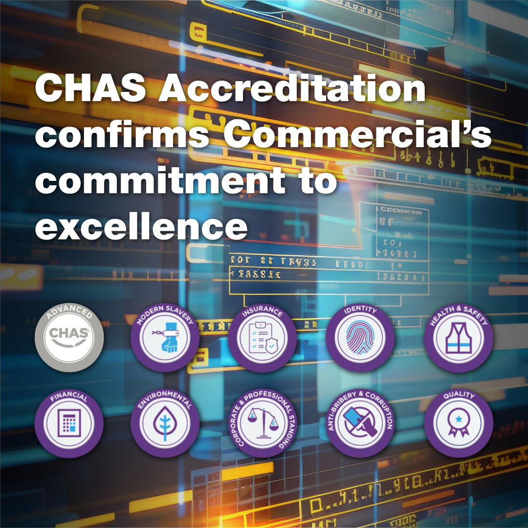 When it comes to construction and installation, trust is absolutely crucial.

To learn more about Commercial's latest accreditation, the CHAS Advanced, click the link below.

ecs.page.link/Cbyy4