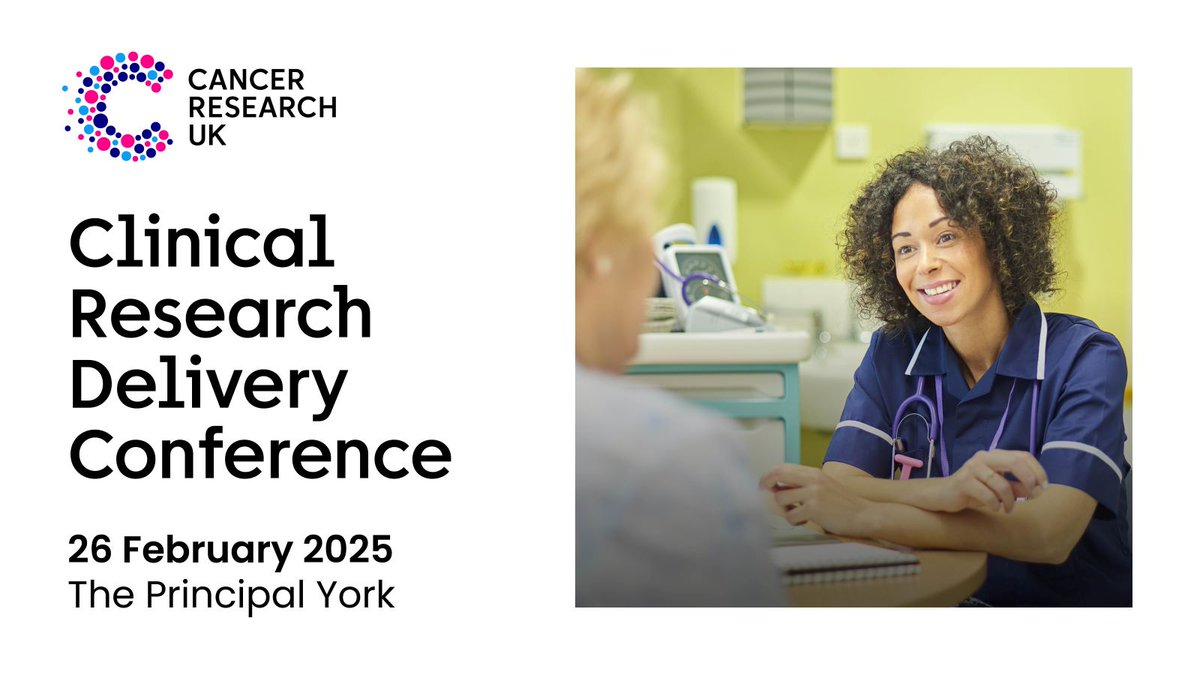 📣 The Clinical Research Delivery Conference is back!

The must-attend event for clinical research nurses &amp; research delivery staff is returning on 26 Feb 2025, in York, exploring the challenges &amp; opportunities in cancer #ClinicalResearch. Register now 👉 bit.ly/47nR7re
