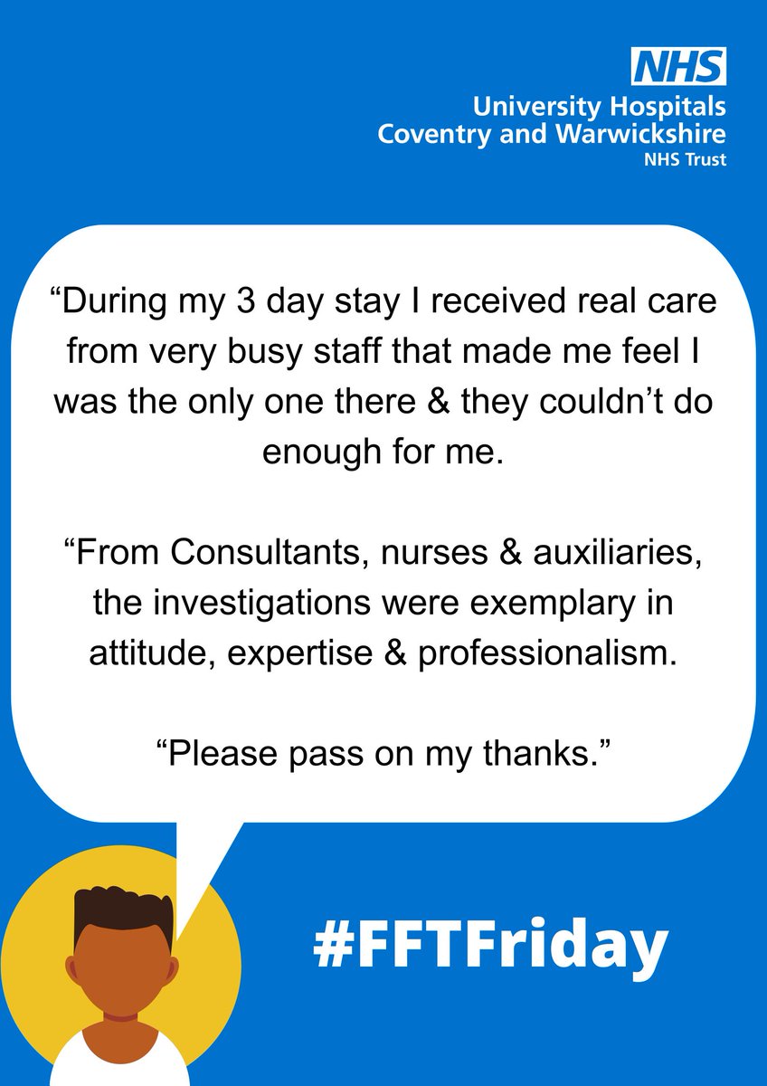 @UHCW_PatientExperience (@uhcwpatientexp) on Twitter photo Our next #FFTFriday visit this week is to Ward 41- Stroke <a href="/nhsuhcw/">UHCW NHS Trust</a>.
The staff on this ward could not do enough for the patient.
#WhatMattersToYouMattersToUs #FFTFriday Our next #FFTFriday visit this week is to Ward 41- Stroke <a href="/nhsuhcw/">UHCW NHS Trust</a>.
The staff on this ward could not do enough for the patient.
#WhatMattersToYouMattersToUs #FFTFriday
