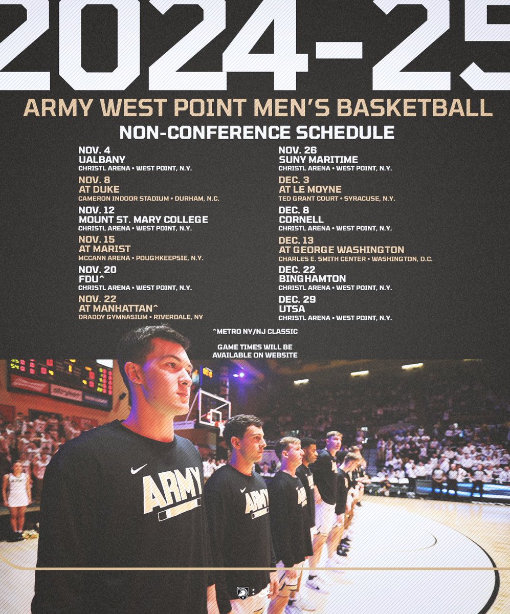 The non-conference slate you have been waiting for!

🗞️ goarmywestpoint.com/news/2024/9/17…

#GoArmy