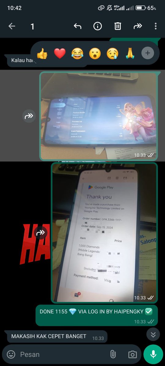 haipengky's tweet photo. Testi Haipengky 

- Done vilog 565 💎
- Done vilog 1765 💎
- Done vilog 1155 💎
- Done vilog 1155 💎

#testihaipengky https://t.co/j3eAgeO2AJ