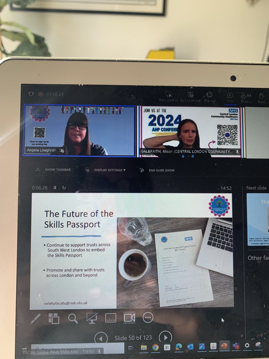 Such a pleasure to be chosen as keynote speakers at today’s #CapitalAHP showcase with my Southwest London Colleague Ange. Our data shows that support workers find the skills passport useful + that they had experienced an increase in delegation of tasks. #CapitalAHPstars