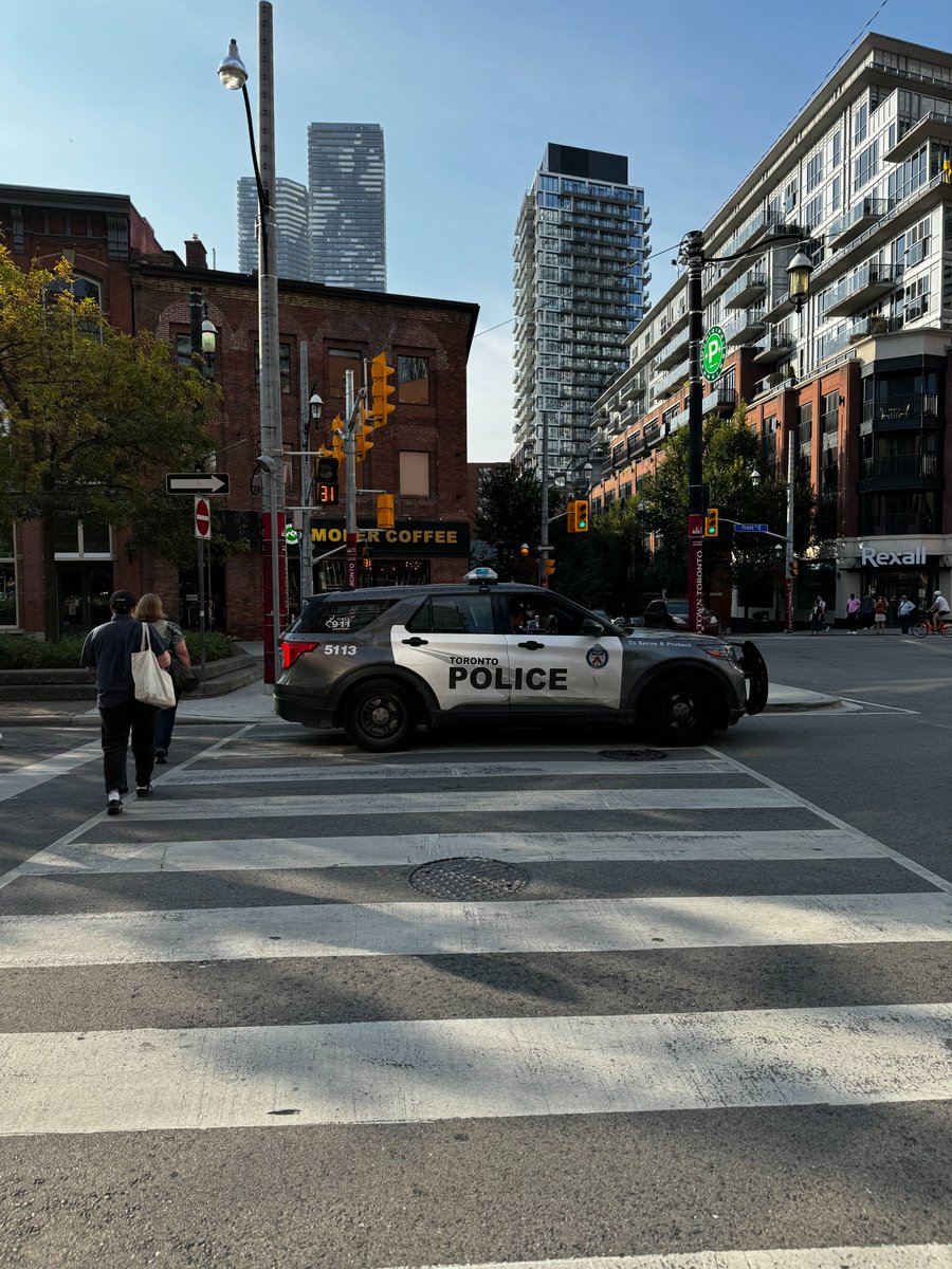love toronto police they respect the law and do not ever sit directly in the middle of a crosswalk <a href="/TPSOperations/">Toronto Police Operations</a> <a href="/TrafficServices/">TPS Traffic Services</a>