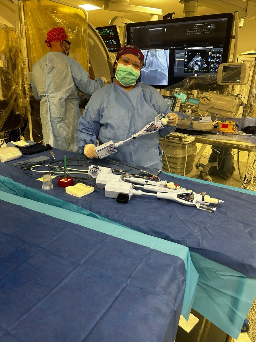 Ahmed Almomani (@drmomani) on Twitter photo Clip/TEER day with <a href="/mhammadah/">Muhammad Hammadah</a> combination of mitral & tricuspid cases, lead free <a href="/RAMPARTic/">RAMPART ic</a> happy staff what can go wrong? Ops.. we opened a MitraClip XTW for a TriClip case!! It is ok, put it on the back table use it to take a cool picture! I love the cathlab team <a href="/UnivHealthSA/">University Health</a> Clip/TEER day with <a href="/mhammadah/">Muhammad Hammadah</a> combination of mitral & tricuspid cases, lead free <a href="/RAMPARTic/">RAMPART ic</a> happy staff what can go wrong? Ops.. we opened a MitraClip XTW for a TriClip case!! It is ok, put it on the back table use it to take a cool picture! I love the cathlab team <a href="/UnivHealthSA/">University Health</a>