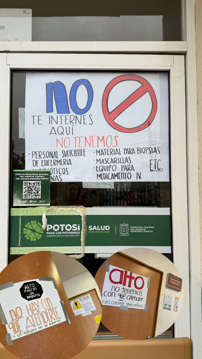 aledlts's tweet photo. A las autoridades y población potosina, hacemos de su conocimiento esta grave situación que aqueja al sistema de salud del estado.

#Saludnodigna #SaludEnQuiebra #Nohaymedicinas #Residentes #MejorqueDinamarca https://t.co/84AihjkUCH