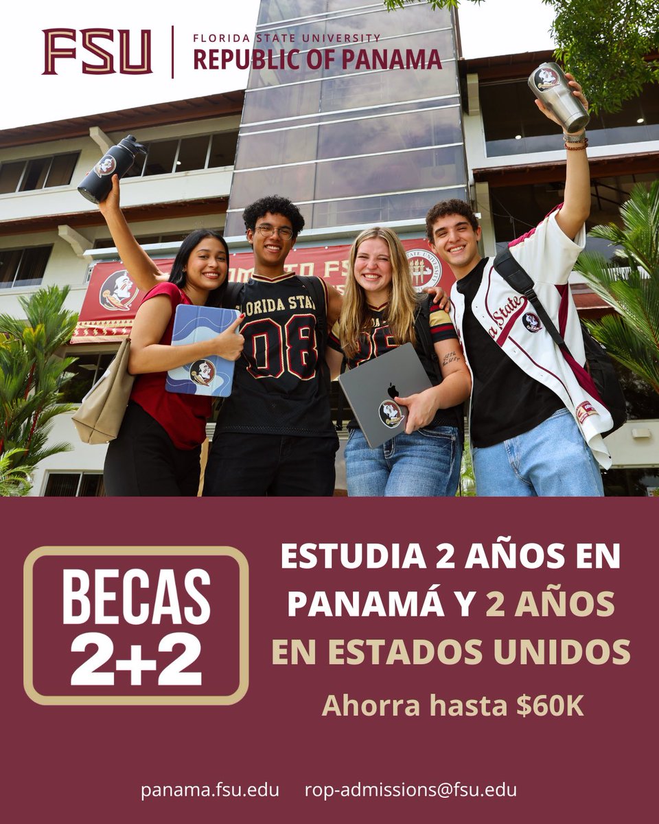 🎓🚀INSCRIPCIONES ABIERTAS🚀🎓

Applications open for:
🌄 Spring 2025

📌MÁS INFORMACIÓN:
📲 +507 6213-6963
✉️ rop-admissions@fsu.edu

Or visit our website🌐:
panama.fsu.edu

#FSUPanama #2+2 #FSU2025 #FloridaStateUniversity #SeniorYear #CollegeApplications #thisisFSU