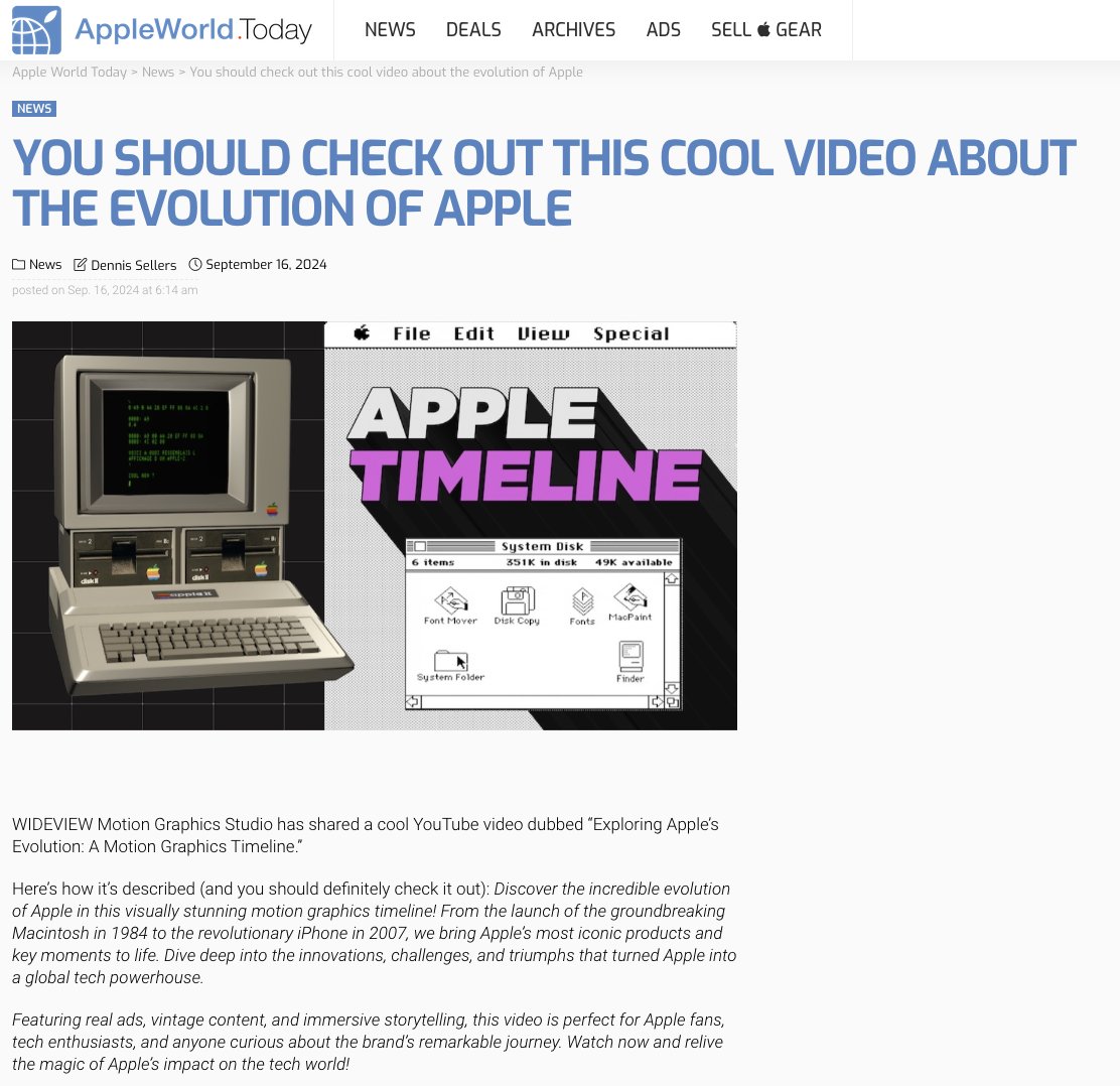 Thank you, @appleworld for sharing our latest video, #AppleTimeline #appleHistory #applenews