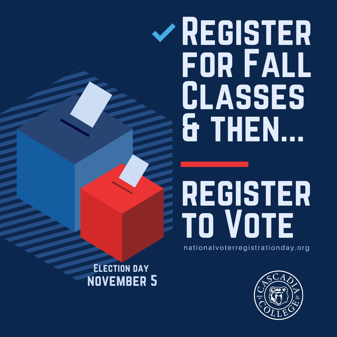 🐻🗳️ Today is National Voter Registration Day! If you're 18 or older, this is your reminder to make sure you are registered to vote in all upcoming elections, and make sure to register for classes, too! nationalvoterregistrationday.org