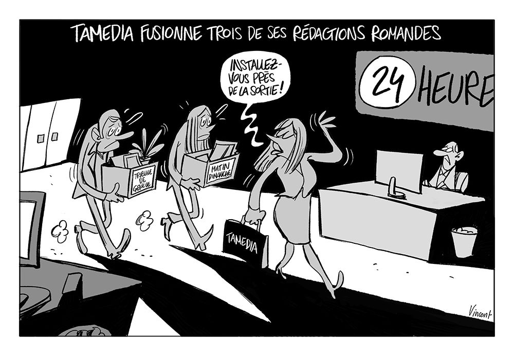 lecourrier's tweet photo. Tamedia fusionne  trois de ses rédactions romandes
#presse #médias #LeDessindeVincent https://t.co/0AXg0f1DVQ