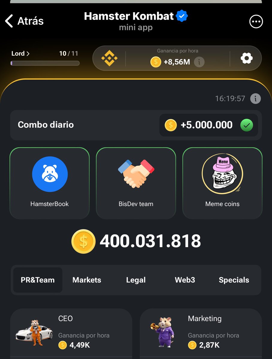 PeCortinas's tweet photo. Hamster Kombat

@hamster_kombat @HamsterAlerts 

Cifrado y Combo diario 18/09/2024

Cifrado:

B I N A N C E 

Combo: https://t.co/X7X1ZrmZOb