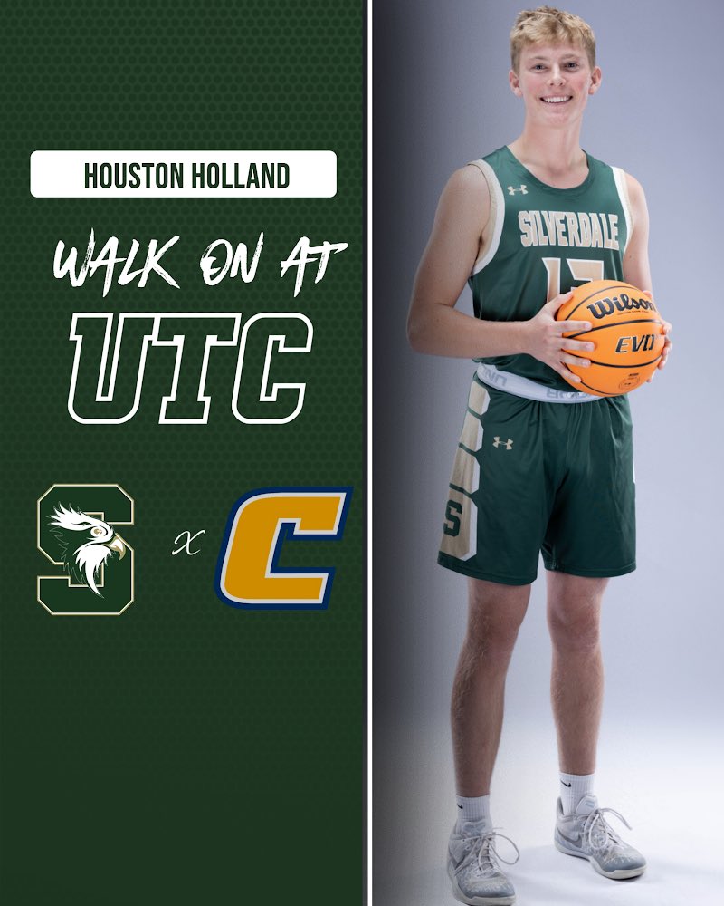 Congratulations to 24’ senior Houston Holland for earning a spot on the UTC Men’s Basketball Team. We are proud of you and excited for what your future holds with the Mocs. #WeAreSilverdale #GoMocs