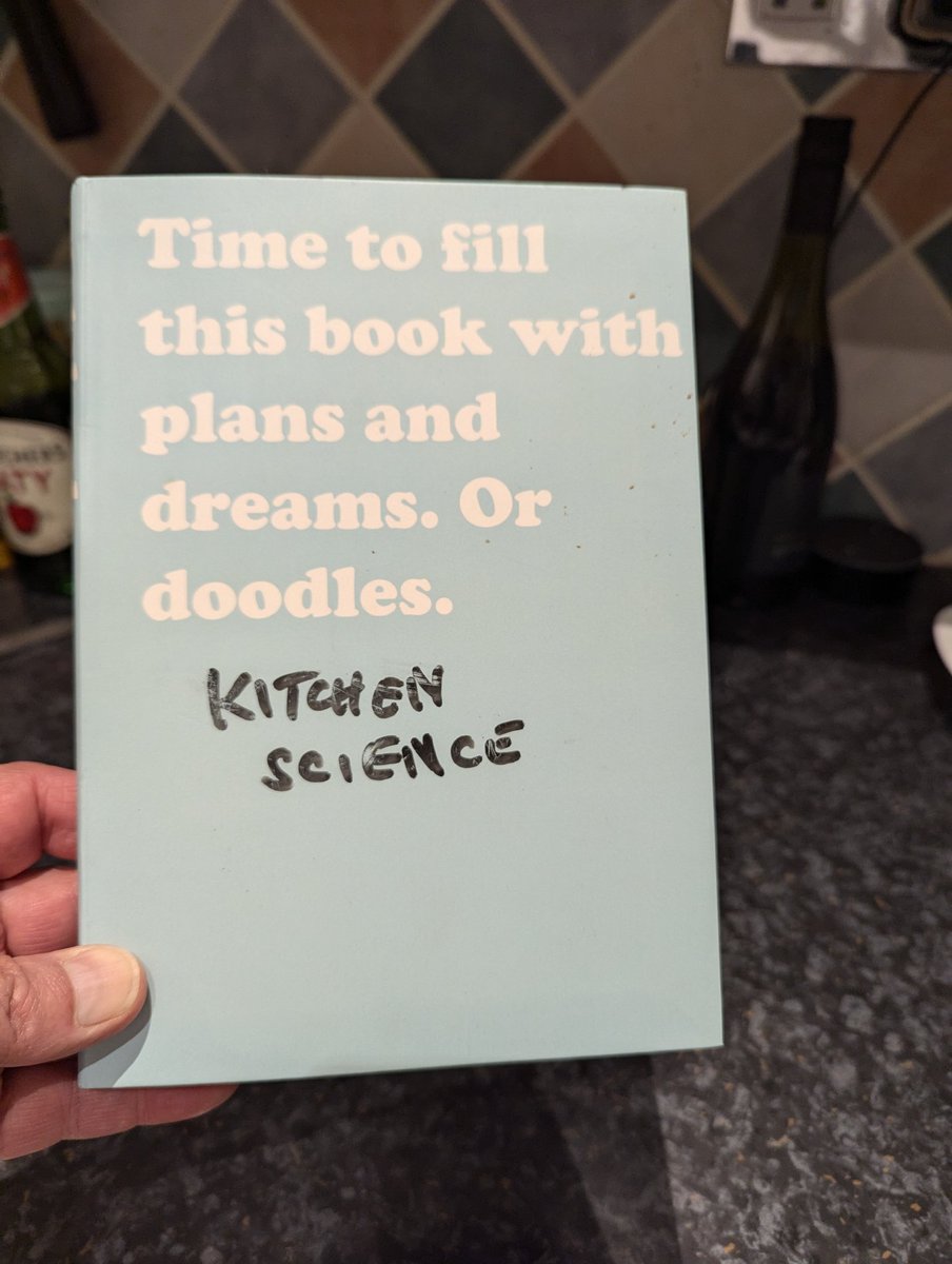 albiondumsday's tweet image. I keep a book in the kitchen, #kitchenscience. In it I record assorted calculations.