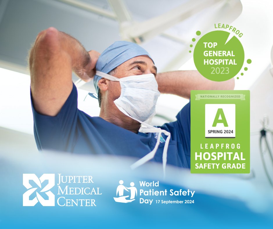 Jupiter Medical Center (@jupitermedctr) on Twitter photo Today is #WorldPatientSafetyDay, but Jupiter Medical Center's commitment to patient safety is unwavering every day. That is why we consistently earn the highest safety ratings, including the “A” safety grade rating and “Top Hospital” designation from <a href="/LeapfrogGroup/">The Leapfrog Group</a>. Today is #WorldPatientSafetyDay, but Jupiter Medical Center's commitment to patient safety is unwavering every day. That is why we consistently earn the highest safety ratings, including the “A” safety grade rating and “Top Hospital” designation from <a href="/LeapfrogGroup/">The Leapfrog Group</a>.