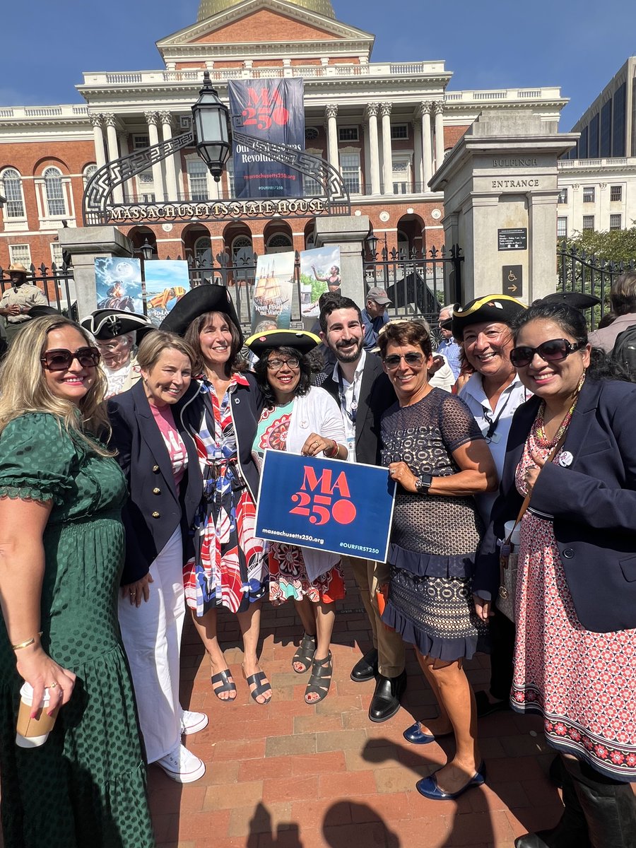 Huzzah!  The Lex250 Commission was in attendance for the MA 250 kickoff, and we can’t wait for the celebrations to come! Special thanks to Gov. Maura Healey and Rep. Michelle Ciccolo for the photo op. 
#rev250 #ma250 #ourfirst250 #lex250