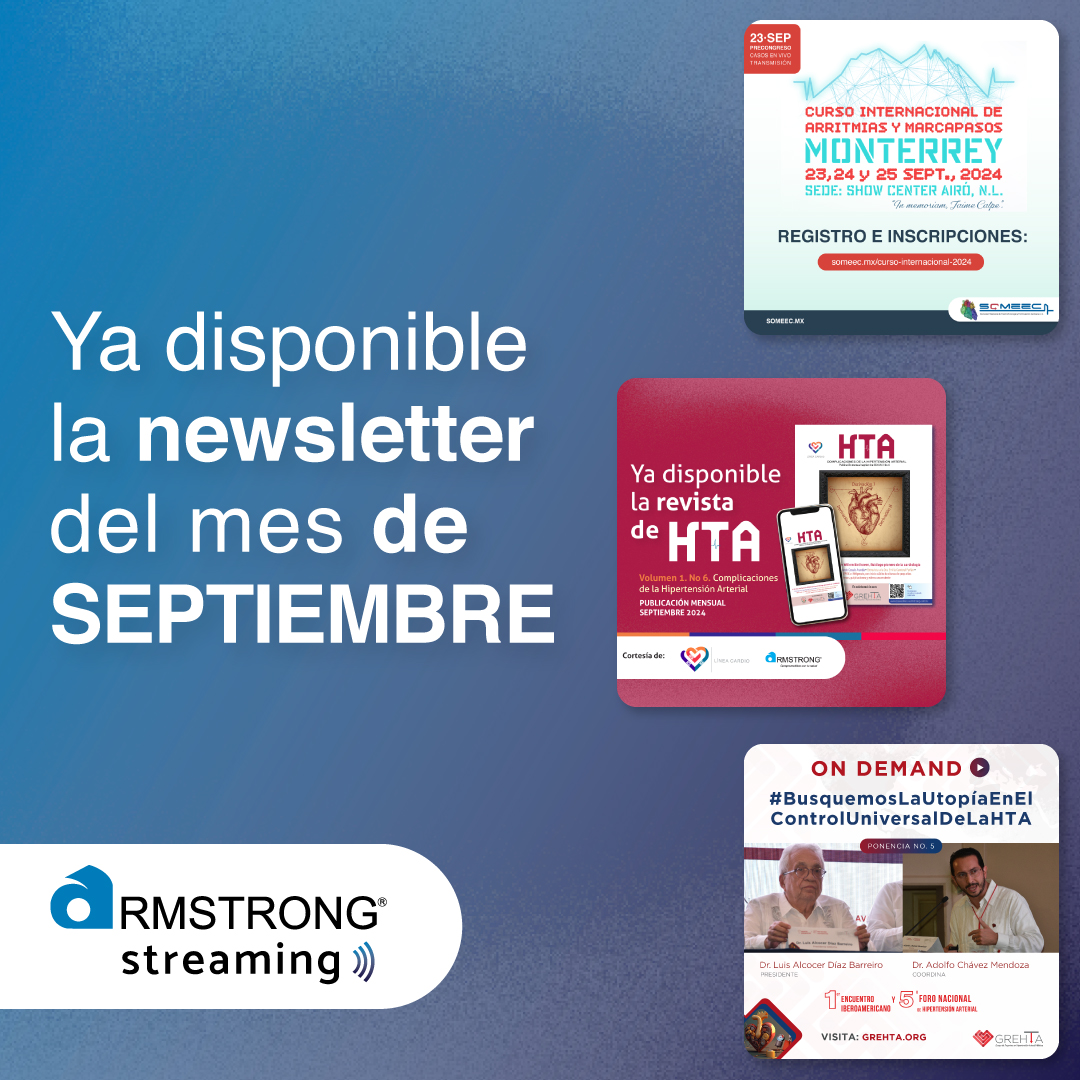 ArmstrongStream's tweet photo. ¡Le invitamos a que lea el newsletter del mes de septiembre!
Conozca temas relevantes como la Revista HTA No. 6, Podcast, eventos y más.
Ya disponible aquí
👉 https://t.co/Tq0aNf2bar👈
#Cardiología #Septiembre #RevistaHTA #Newsletter #ArmstrongStreaming https://t.co/CqJ7m1H0em