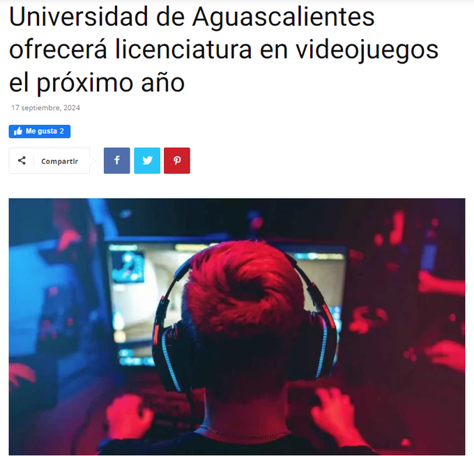 A como les encanta, es una licenciatura en "Desarrollo de videojuegos" y es de mi alma mater la UAA de<a href="/tag/amlo"class="tags"><span>#amlo</span></a>