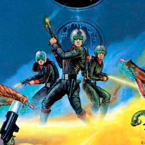 kinpatsukenshi's tweet photo. Your scifi soldiers aren't supposed to have multicam and kriss vectors they're supposed to look like this btw https://t.co/aW6J45MxkT