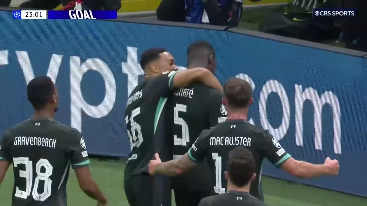 Ibrahima Konaté bags Liverpool's first #UCL goal under Arne Slot 🎯