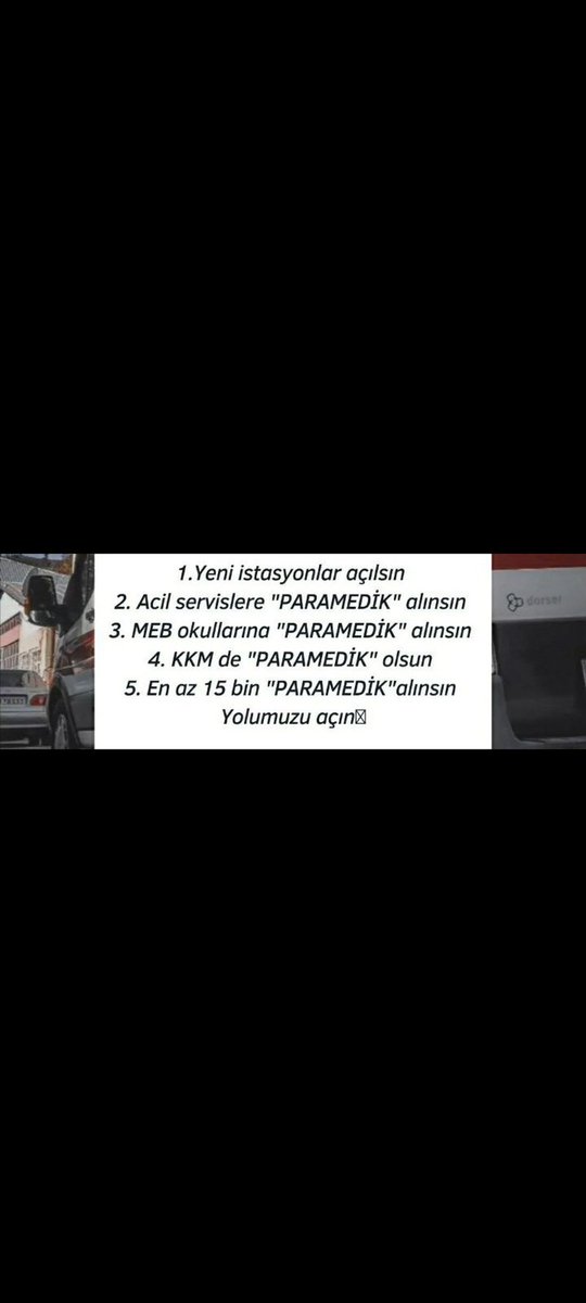 PARAMEDİKLER HASTANE ACİLİNDE İSTİHDAM SAYISININ ARTMASINI İSTİYOR SAYIN BAKANIM
#paramedikonbinatama