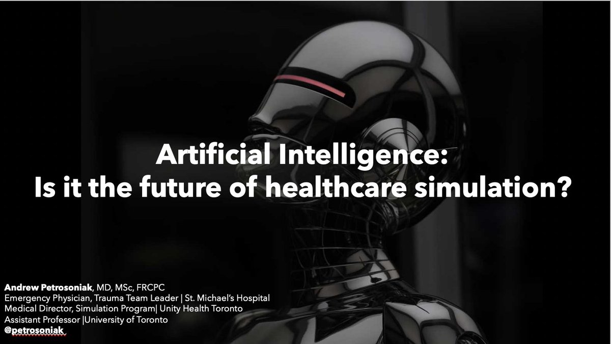 Andrew Petrosoniak (@petrosoniak) on Twitter photo Excited and honoured for the opportunity to speak about #AI and #healthcare #simulation tomorrow at <a href="/SickKidsNews/">The Hospital for Sick Children (SickKids)</a> SimKIDS simulation symposium.
I'll post a summary of the talk shortly after the session.
web.cvent.com/event/e316bbec… Excited and honoured for the opportunity to speak about #AI and #healthcare #simulation tomorrow at <a href="/SickKidsNews/">The Hospital for Sick Children (SickKids)</a> SimKIDS simulation symposium.
I'll post a summary of the talk shortly after the session.
web.cvent.com/event/e316bbec…