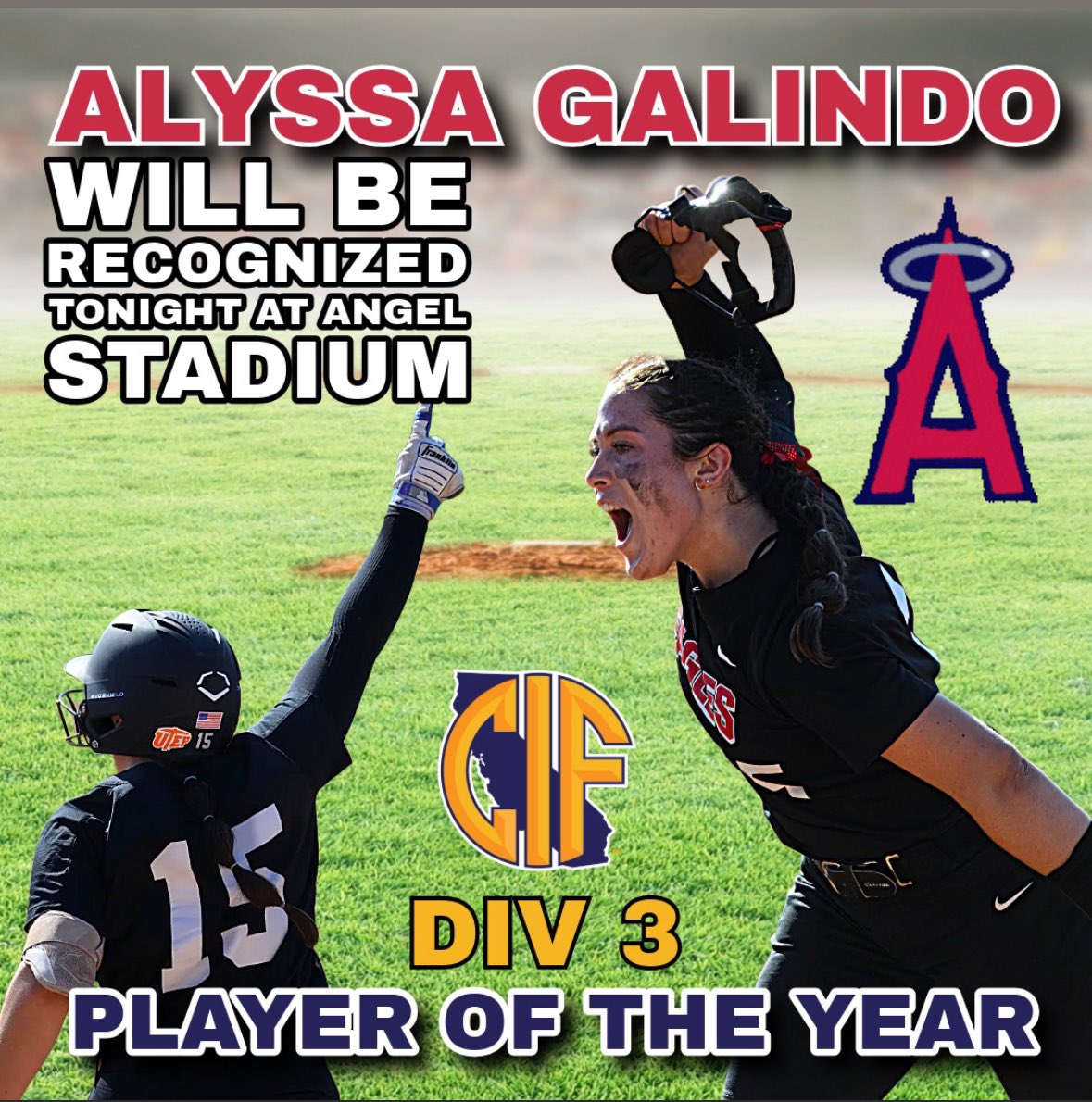 Alyssa Galindo (@alyssagalindo15) on Twitter photo So honored to be recognized at Angel Stadium tonight! This would not be possible without my teammates! Love to you all! 🖤❤️🥎🦅<a href="/_EHSsoftball/">Etiwanda Softball</a> <a href="/EHigh_Athletics/">EtiwandaAthletics</a> <a href="/EHSAthletics/">Etiwanda Athletics</a> <a href="/EHS__Activities/">CH</a> <a href="/CA_Howard/">Corona Angels Howard</a> <a href="/CIFSS/">CIF Southern Section</a> <a href="/CIFState/">CIF State</a> <a href="/210PrepSports/">210 Prep Sports</a> <a href="/AngelsBaseballs/">Angels Baseball News</a> <a href="/ivdailybulletin/">Daily Bulletin</a> <a href="/IESportsNet/">IE Sports Net on FOX Sports Radio🎙</a> So honored to be recognized at Angel Stadium tonight! This would not be possible without my teammates! Love to you all! 🖤❤️🥎🦅<a href="/_EHSsoftball/">Etiwanda Softball</a> <a href="/EHigh_Athletics/">EtiwandaAthletics</a> <a href="/EHSAthletics/">Etiwanda Athletics</a> <a href="/EHS__Activities/">CH</a> <a href="/CA_Howard/">Corona Angels Howard</a> <a href="/CIFSS/">CIF Southern Section</a> <a href="/CIFState/">CIF State</a> <a href="/210PrepSports/">210 Prep Sports</a> <a href="/AngelsBaseballs/">Angels Baseball News</a> <a href="/ivdailybulletin/">Daily Bulletin</a> <a href="/IESportsNet/">IE Sports Net on FOX Sports Radio🎙</a>