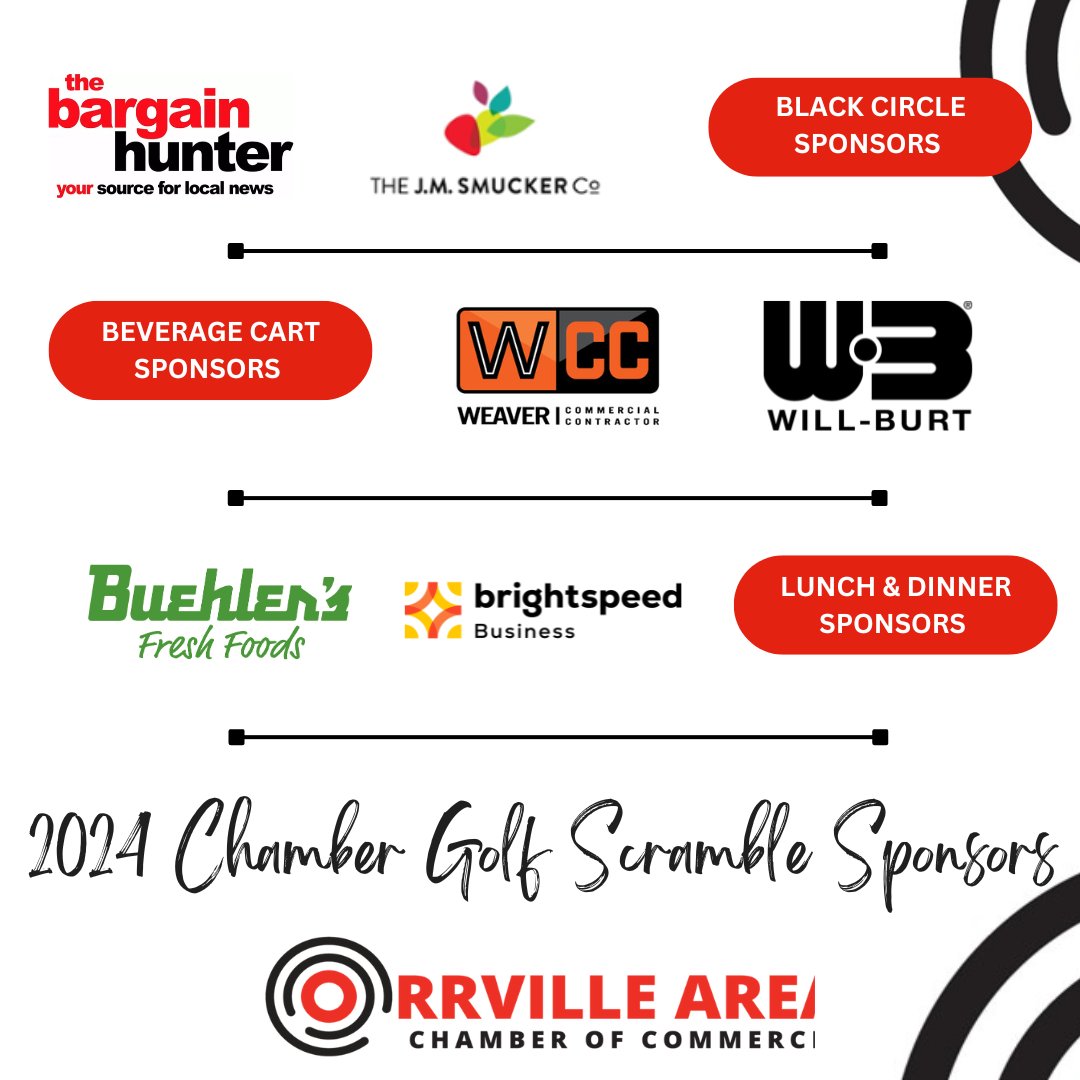 Shout out to our sponsors for their support of the 2024 Annual Chamber Golf Scramble!