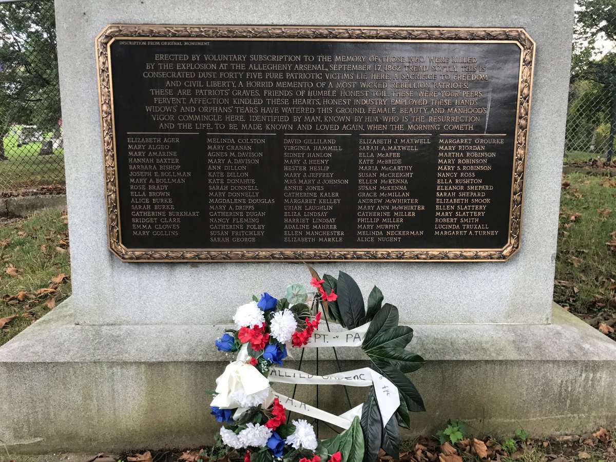 civilwarpgh's tweet photo. While families picked up the pieces and buried their dead, the country reeled in horror at the loss of life on the war front. In the shadow of the tragic losses at Antietam, the civilian agony surrounding Allegheny Arsenal largely went unnoticed on the national stage. 

4/5 https://t.co/xuZeDB79Zn