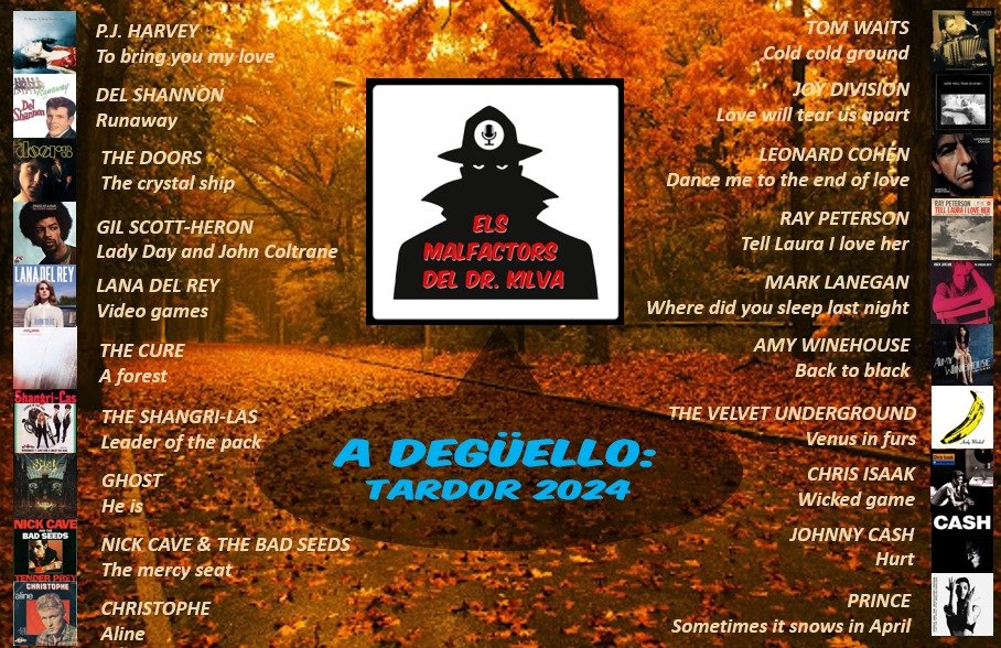 Esteu contents perquè ja tenim aquí la pluja? Us volem fotre la festa enlaire! Els Malfactors del Dr Kilva necessitem VOTEU la MILLOR i la PITJOR Cançó trista per la tardor d'aquesta llista. Per escoltar-les ⬇️
open.spotify.com/playlist/5YbYp…
Programes anteriors:
go.ivoox.com/sq/1382476