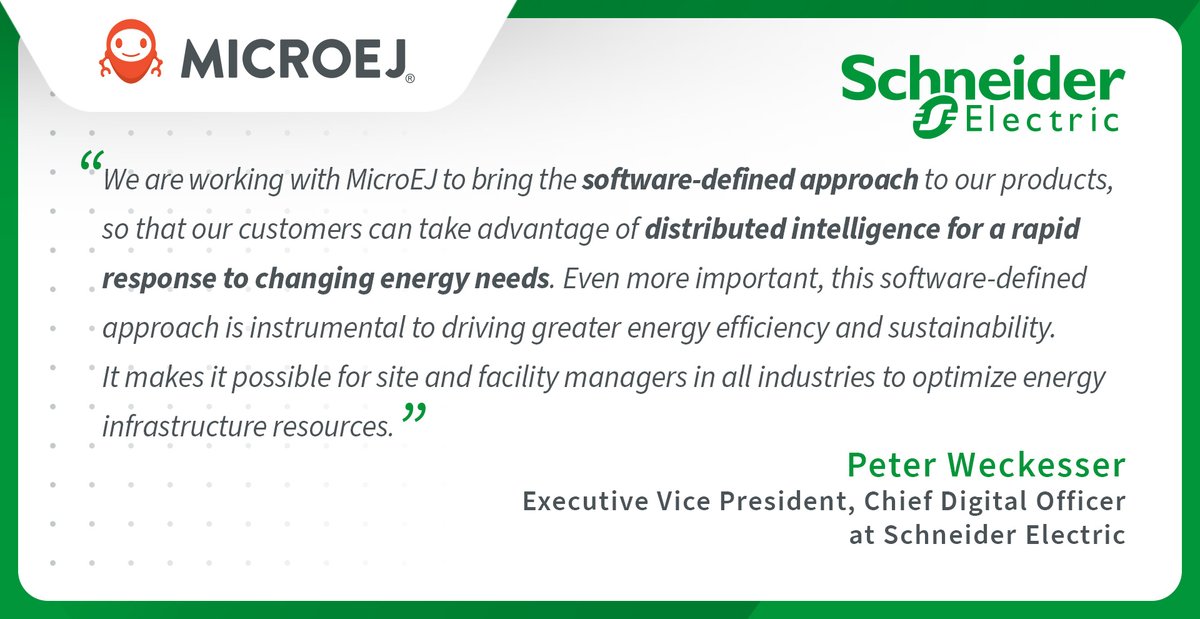 🔋MicroEJ is redefining energy infrastructure for leading IIoT and energy companies with innovative, software-defined solutions!
Join us in building a more sustainable future with intelligent energy solutions: cutt.ly/ceTIrude

#smartgrid #smartmetering #embeddedsystem