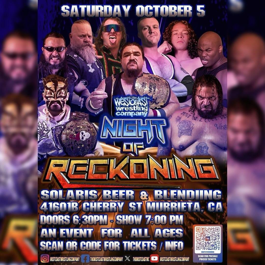 RyanKiddPro's tweet image. 🚨OCTOBER 5th🚨

The West Coast Wrestling Company returns to Solaris Beer and Brewing in Murrieta, CA on Saturday October 5th with a huge card of Live Pro Wrestling action!

Use the code: “KIDD” at checkout to guarantee your seats and get a few dollars off pre-sale tickets today!