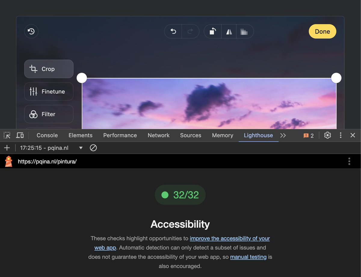 Pintura now passes Lighthouse Accessibility test ✅ #a11y