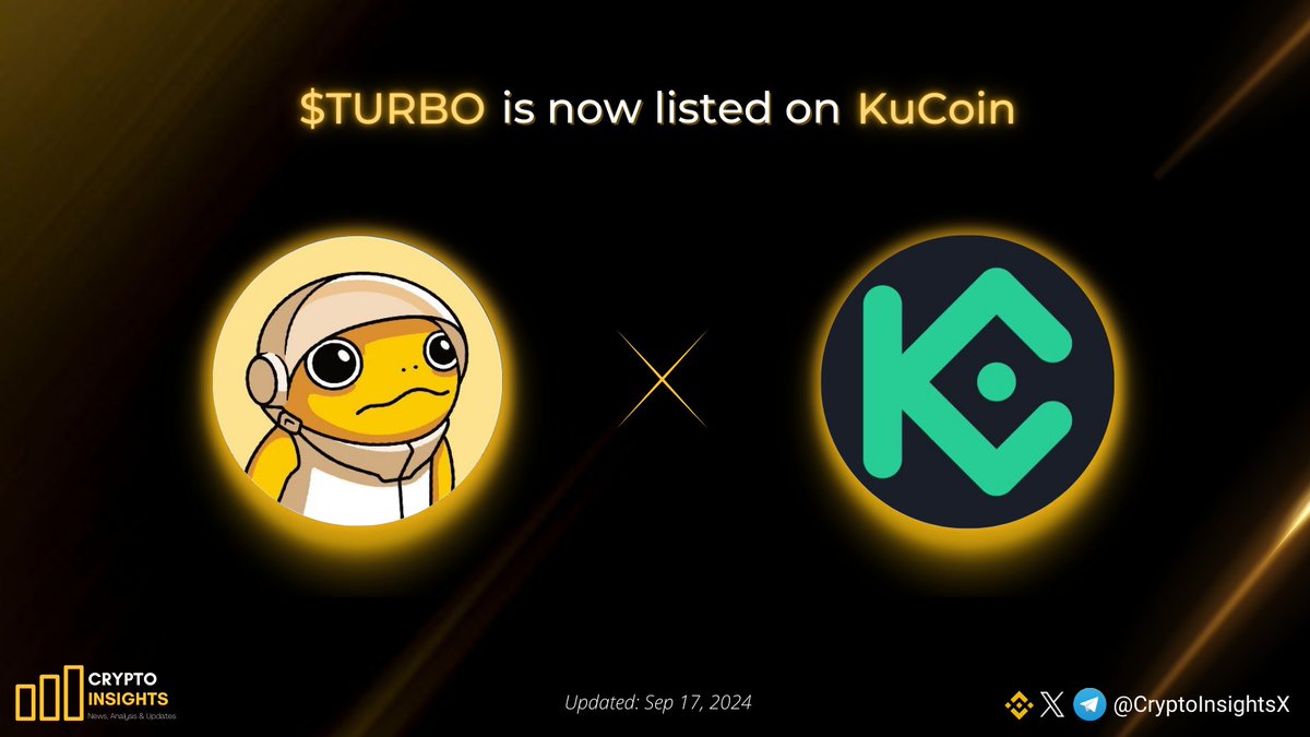 CryptoInsightsX's tweet photo. ๐ข @TurboToadToken $TURBO is now listed on @kucoincom
#KuCoin is a large cryptocurrency exchange since 2013 with 27 M+ Global Users & 750+ Tokens
#TURBO is a cryptocurrency that seeks to merge the realms of artificial intelligence (AI), creativity, and community.
#TURBOUSDT #TurboRevolution #TurboToad