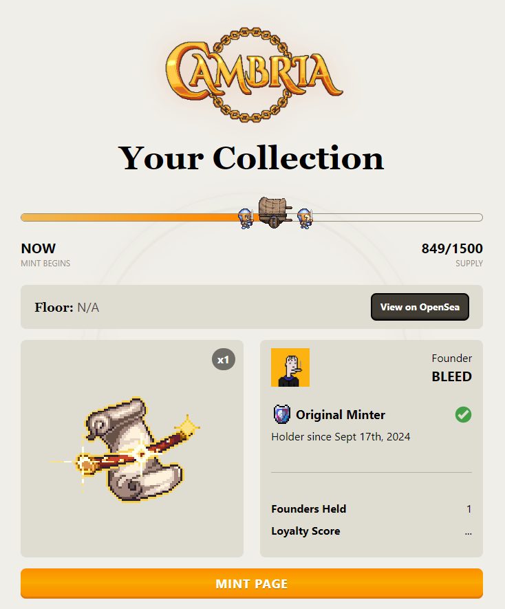 LFG I MINTED FOUNDER NFT <a href="/playcambria/">Cambria</a> 
join cambria: lobby.cambria.gg/?code=bleed
code: bleed