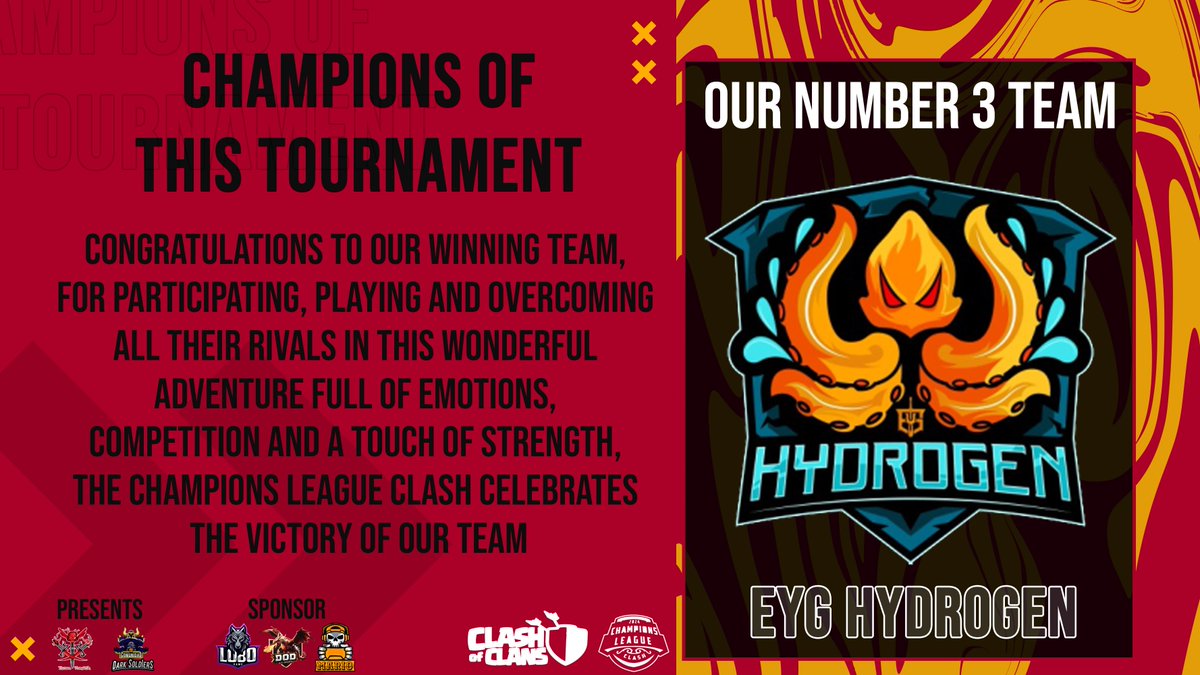 teamvanishcoc's tweet photo. Champions League Clash 
Thank you everyone for showing us so much love we really are https://t.co/UzzWTHH5hR:
🏆 @adivorcedcoc 
🥈@TeamQueso_CoC 
 🥉@EYG_Esports 
4th @qgknights_coc 
Thank you our sponsors as well for the trust and support❤️
@marietejr @dodesports_ @lobo9912gamer https://t.co/tPyH0sJmHX
