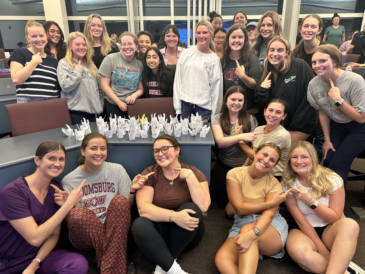 Look out world! Our second year MS SLP students are proud parents of these spectacular paper larynxes! 🗣 #voicedisorders #slp #slp2b #graduateschool #LikeAHusky #NUBouve <a href="/Northeastern/">Northeastern U.</a> <a href="/NUBouve/">Bouvé College of Health Sciences at Northeastern</a>